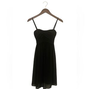 White House Black Market Strapless Size 8 Black Formal Lined Chiffon Dress.
